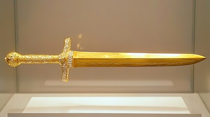 Discover the intricate history and symbolism of the exquisite golden sword unveiled in the museum