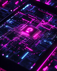 Fototapeta premium Glowing Tablet with Abstract Circuit Design