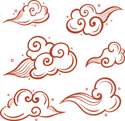 Traditional chinese clouds, asian oriental style clouds