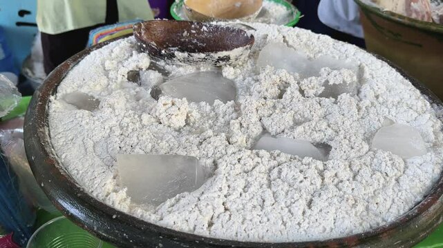 Preparing tejate, the typical drink from Oaxaca