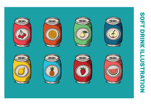 Soft Drink Illustration Vector Set