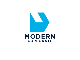 Abstract Initial Letter D Logo. Rounded Lines Striped Style isolated on White Background. Usable for Business and Technology Logos.