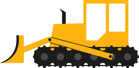 excavator and truckBulldozer illustration. Construction vehicle