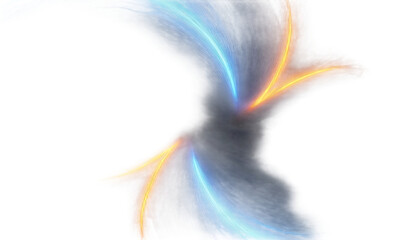 Isolated Blue Energy Splash with Electric Effect on Transparent Background