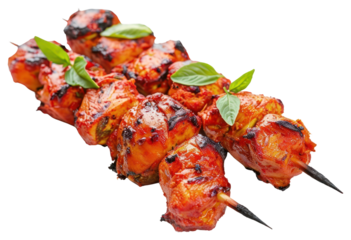 PNG Chicken tikka food grilling cooking.