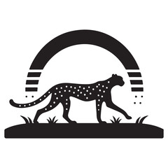 Minimlist Art Of Cheetah Silhouette 