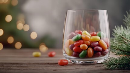 Naklejka premium Vibrant purple candy fills a glass, sweet and sparkling treat