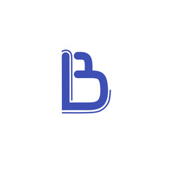 Obraz premium Minimalist logo graphic vector design featuring blue letter B isolated on white background.