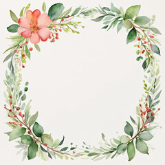 Fototapeta premium Elegant blank wedding card with floral accents.