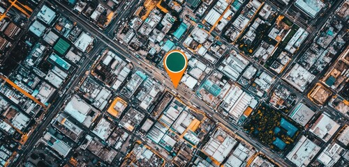 Fototapeta premium Software for logistics managers features digital compass for route optimization.