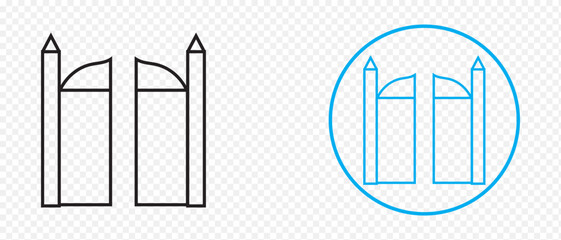 Obraz premium Professional and automatic gate line icon. vector illustration.