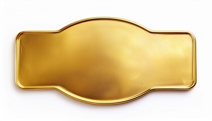Shiny gold plaque on white
