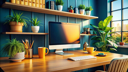 Fototapeta premium interior with desk