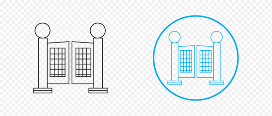 Professional and automatic gate line icon. vector illustration.