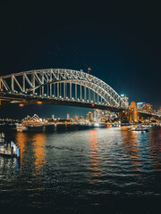 Sydney by night, Harbour Bridge, NSW, Australia