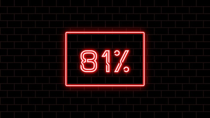 81% のネオン文字