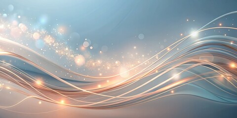 Minimalistic Art Deco Light Background with Flowing Glowing Pastel Lines for Modern Design Projects