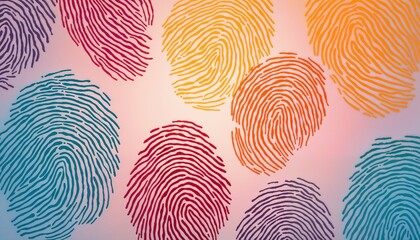 Background featuring colorful fingerprint patterns highlighting uniqueness and individuality