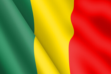 Obraz premium A Mali waving flag 3d illustration