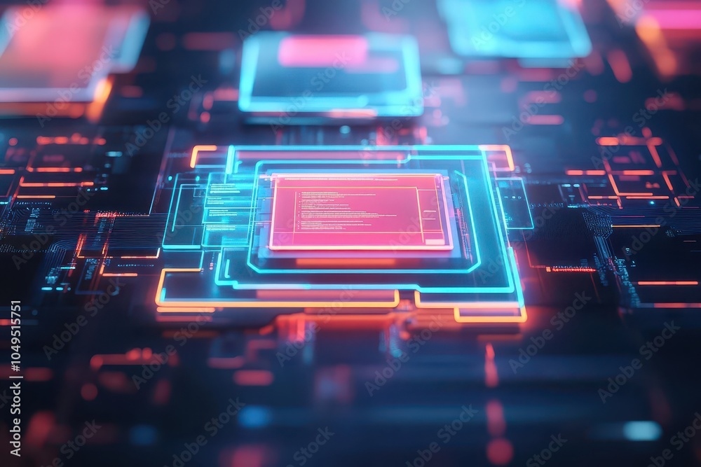 Poster aipowered document sorting, futuristic glowing holographic folders, hightech workspace