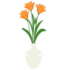 flowers on vase sketch illustration design isolated transparent background png .png