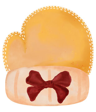 Christmas gloves watercolor