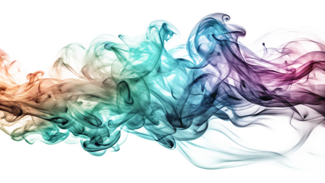 Movement of smoke Abstract blue smoke isolated on white background as transparent. PNG. AI GENERATED