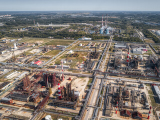 Industrial petrochemical and refining plant storage tanks