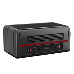 Obraz premium Vintage Retro Console Gaming Device with Black and Red Accents