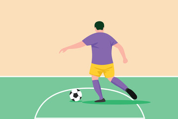 Futsal sports. Sports concept. Colored flat vector illustration isolated.