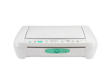 Fototapeta premium Modern Compact Multifunction Printer in White and Mint Green