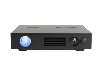 Obraz premium Sleek and Powerful Home Entertainment Media Receiver with Glowing Indicator Light