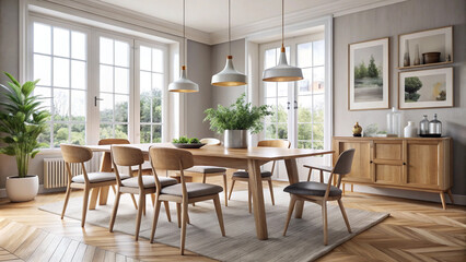 Obraz premium modern dining room with dining table