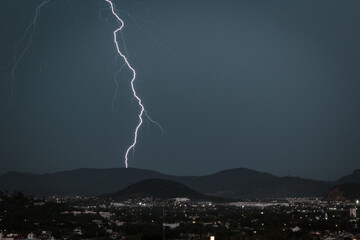 lightning over the city