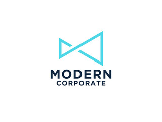 Infinity Logo. Geometric Line Style isolated on White Background. Usable for Business and Technology Logos.