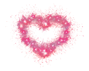 PNG Fireworks shape night heart.