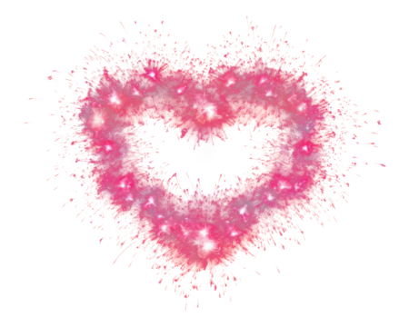 PNG Fireworks shape night heart.