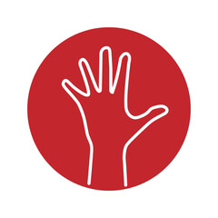 Isolated sign of do not enter sign, no trespassing, authorized personnel only, stop with hand rejection gesture icon