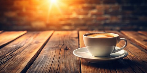 Blank Coffee Cup Template with Tilt-Shift Effect for Creative Branding and Marketing