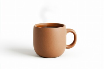 Obraz premium 3D Ceramic Tea Cup Icon with Smooth Handle and Steaming Tea Liquid