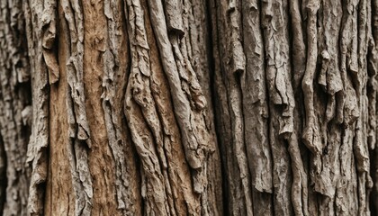 Obraz premium Rustic bark texture with deep grooves, weathered knots, and rough, splintered surface