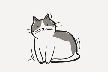 Obraz premium Cute cartoon cat illustration design.