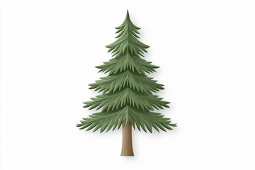 Fototapeta premium Realistic 3D Icon of an Evergreen Tree with Intricate Details