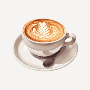 Artistic latte with intricate design