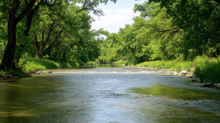 Tranquil River, Calm Water, Serene Ambiance, Quiet Riverbank, Nature Photography