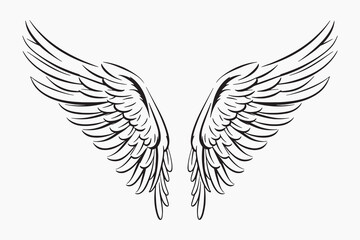 Obraz premium Elegant angel wings illustration