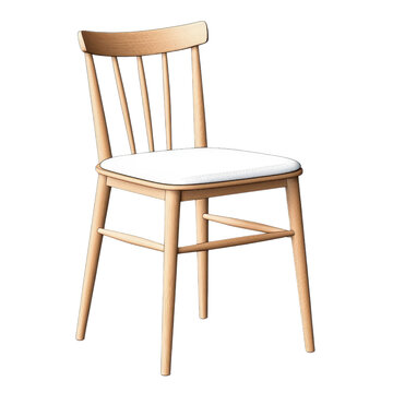 recommend clip art: Minimal line art style chair, isolated on white background. cutout png