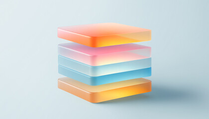 stack of colorful sponges - illustrations depicting a 3d realistic layer icon