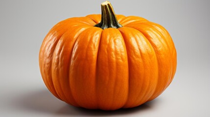 Obraz premium A large orange pumpkin with a green stem