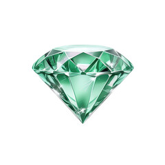 Fototapeta premium Flat style emerald illustration, isolated on a white background. cutout png
